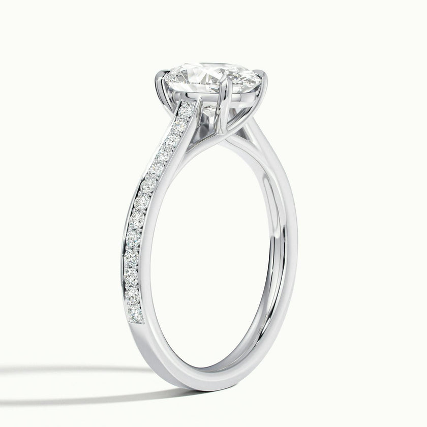 Versailles Oval Solitaire Pavé Engagement Ring