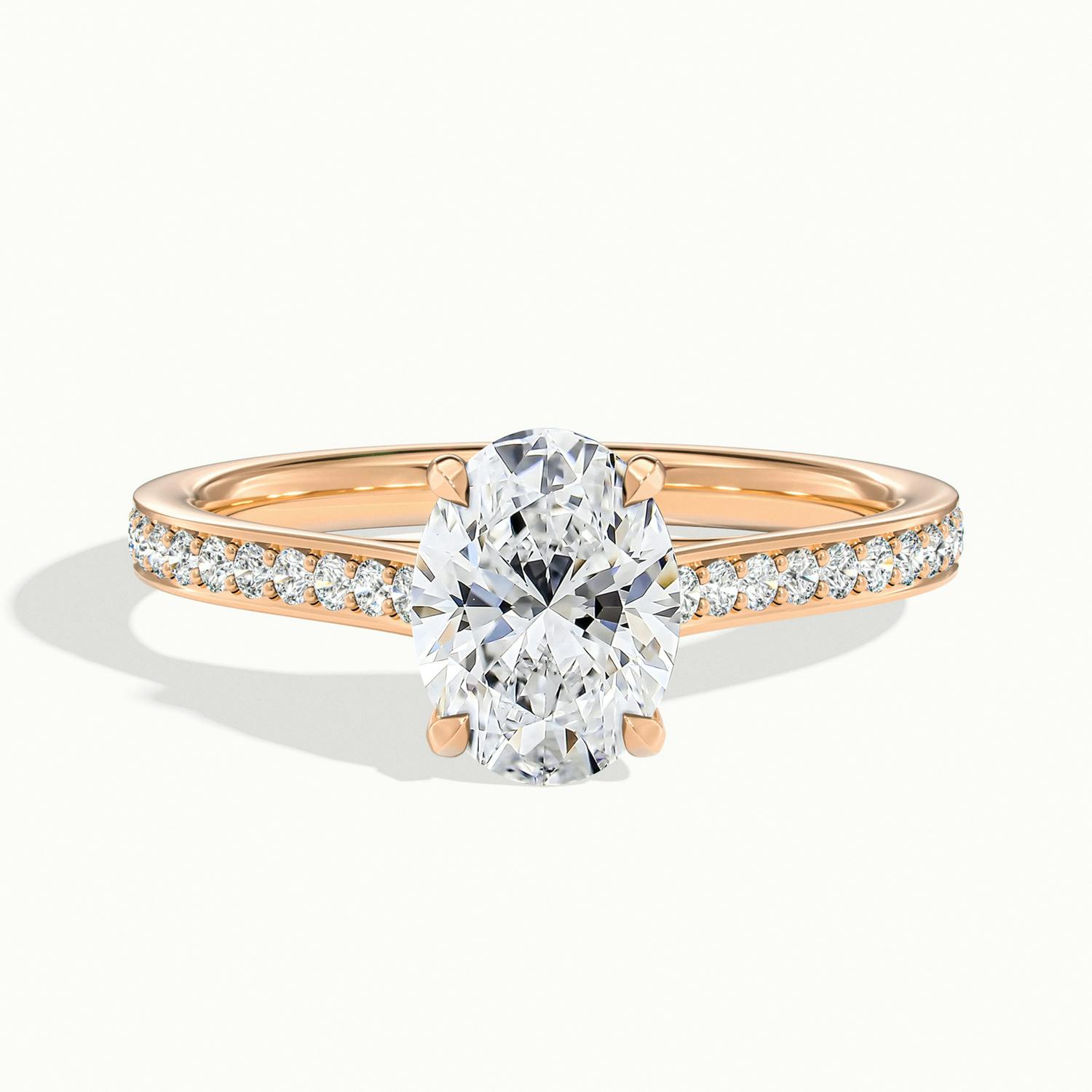 Versailles Oval Solitaire Pavé Engagement Ring