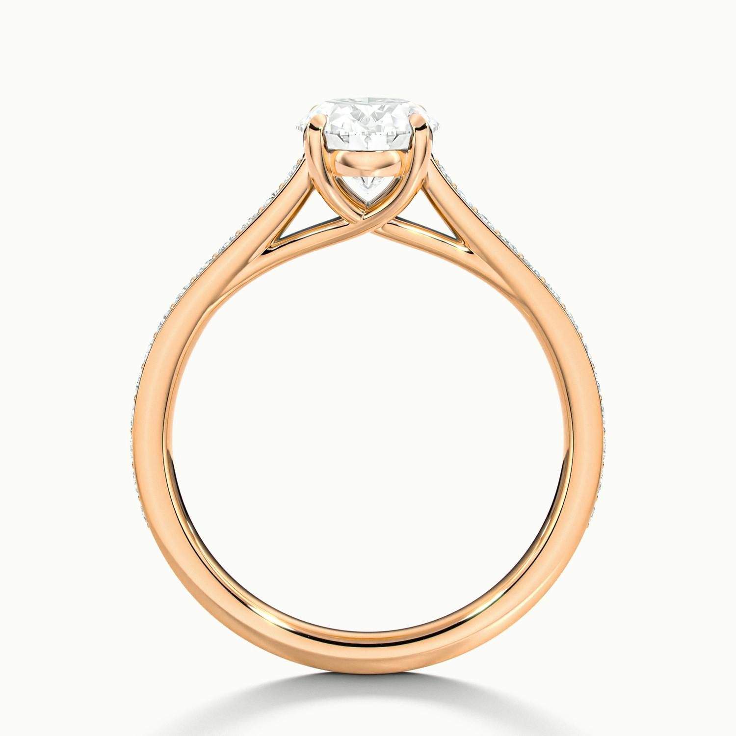 Versailles Oval Solitaire Pavé Engagement Ring