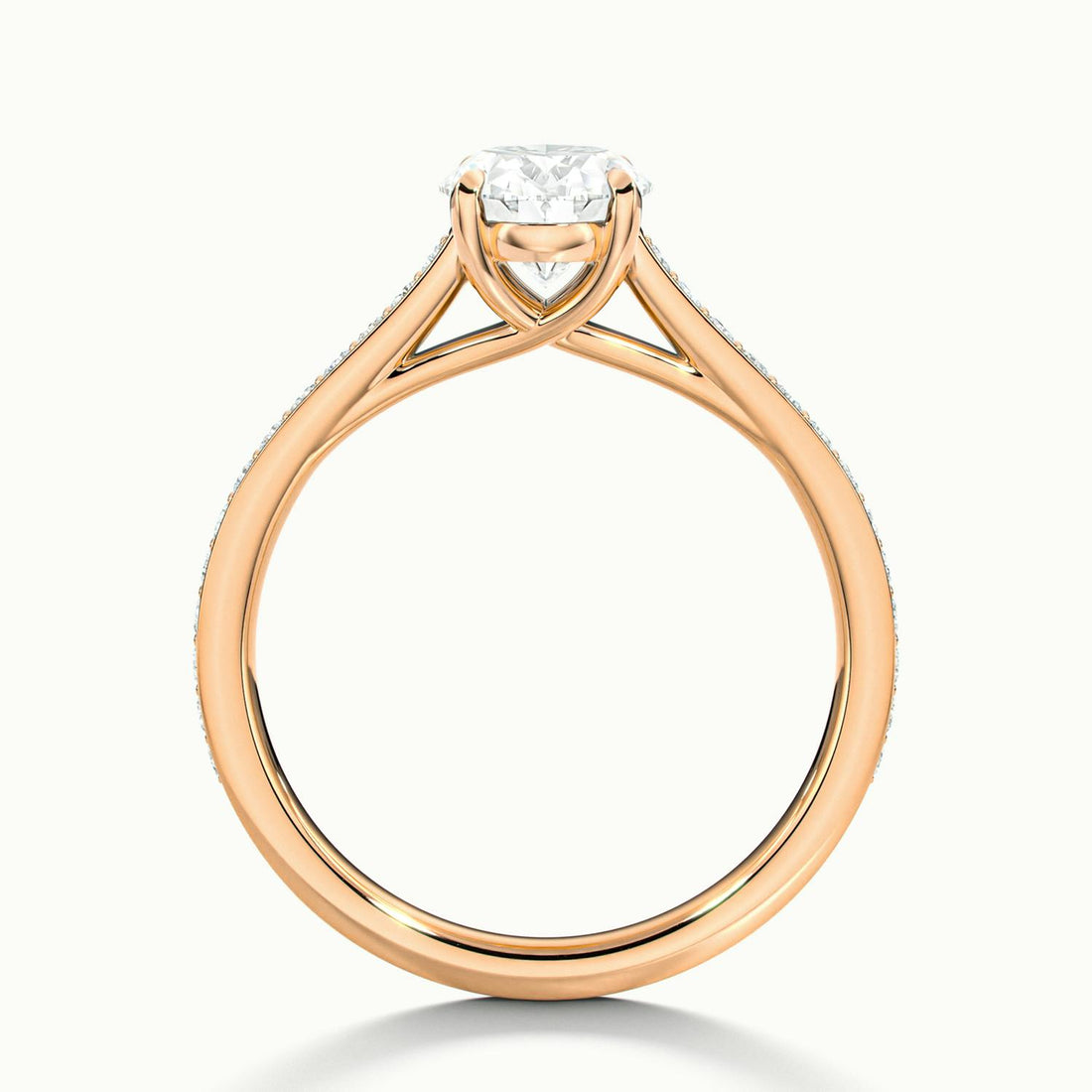 Versailles Oval Solitaire Pavé Engagement Ring