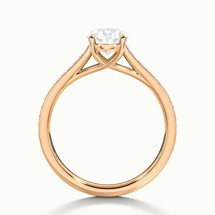 Versailles Oval Solitaire Pavé Engagement Ring