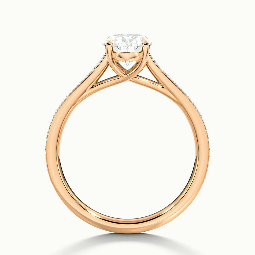 Versailles Oval Solitaire Pavé Engagement Ring