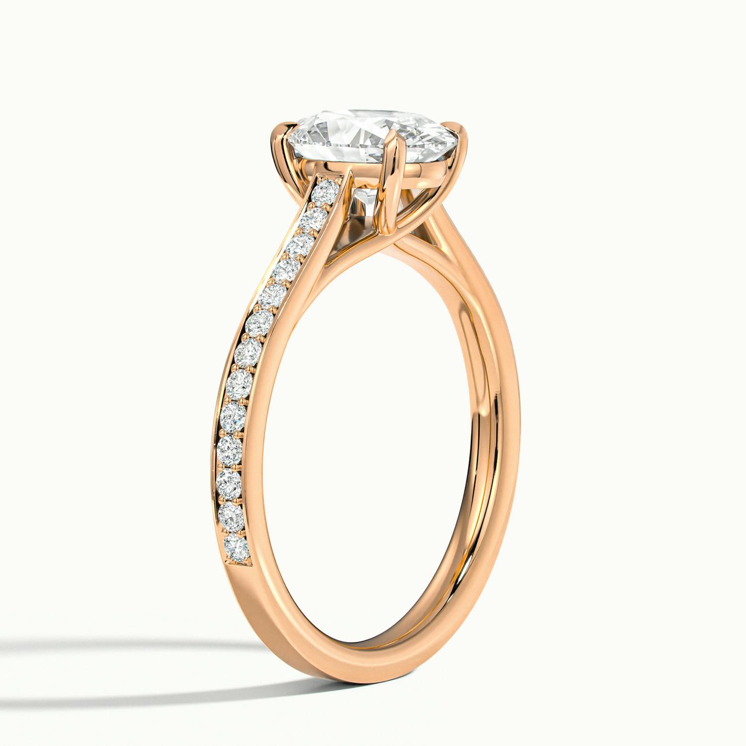 Versailles Oval Solitaire Pavé Engagement Ring