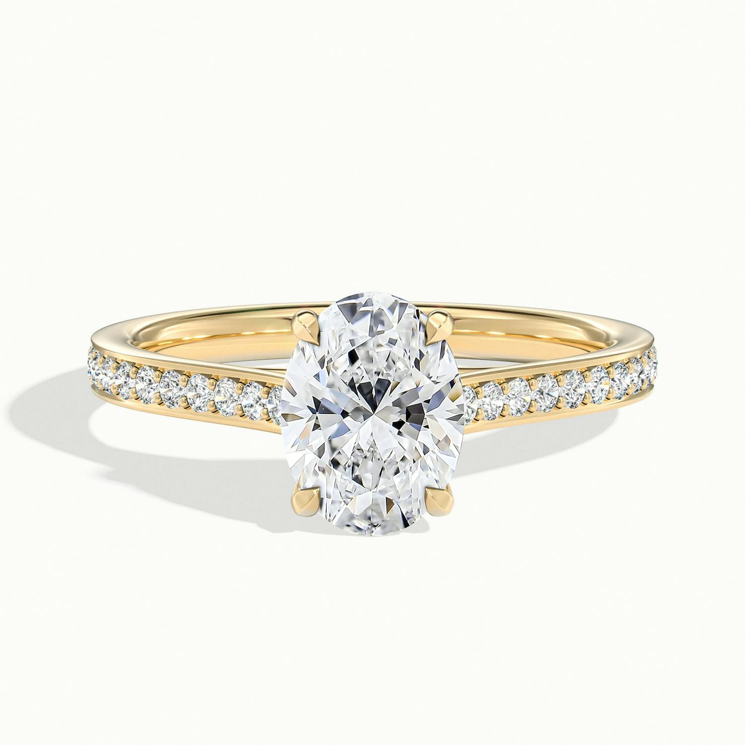 Versailles Oval Solitaire Pavé Engagement Ring