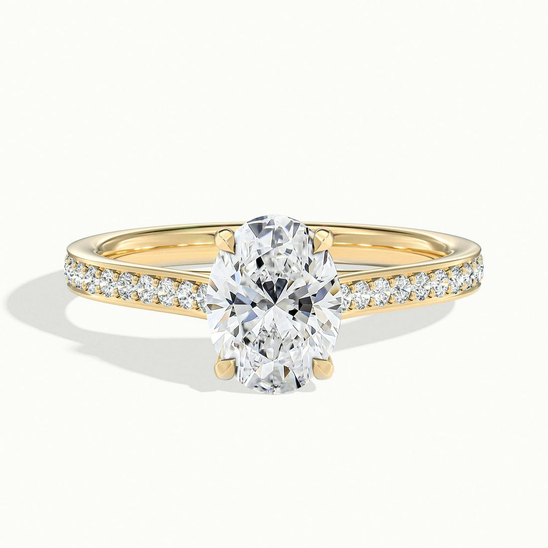 Versailles Oval Solitaire Pavé Engagement Ring