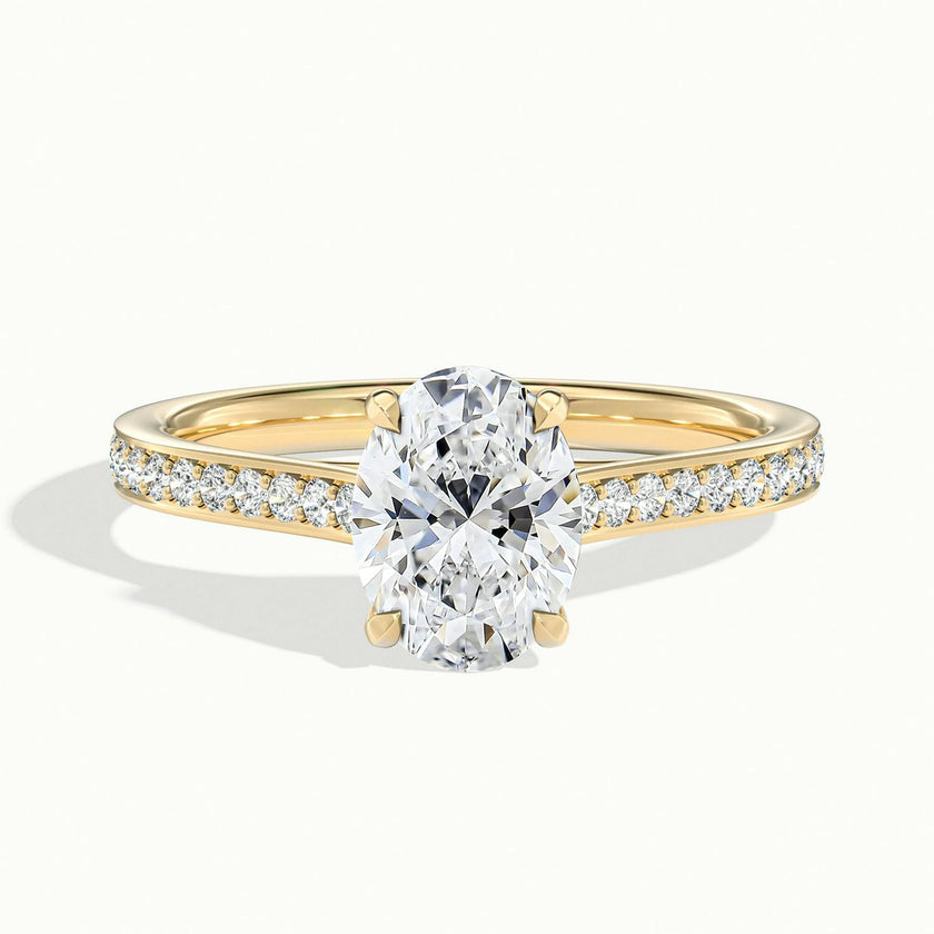Versailles Oval Solitaire Pavé Engagement Ring