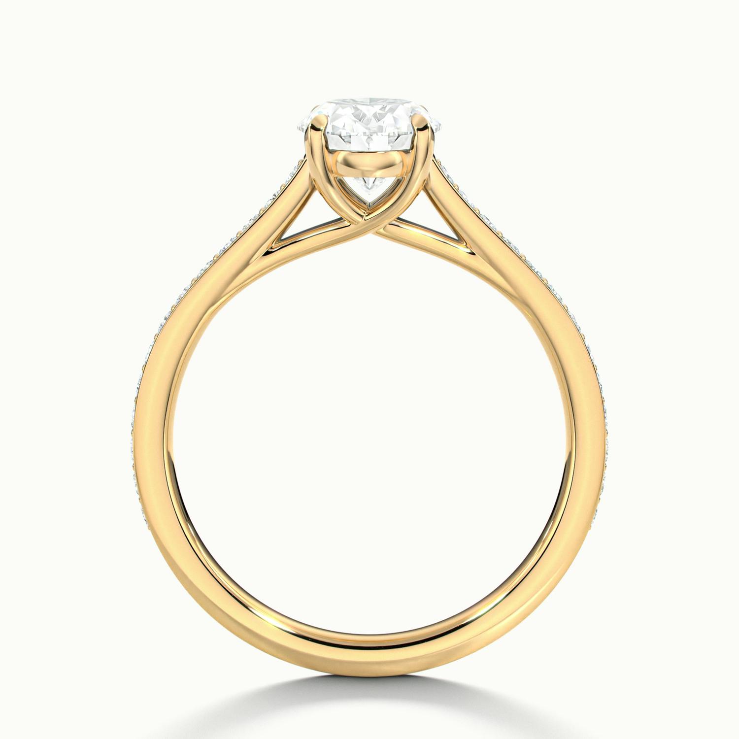 Versailles Oval Solitaire Pavé Engagement Ring