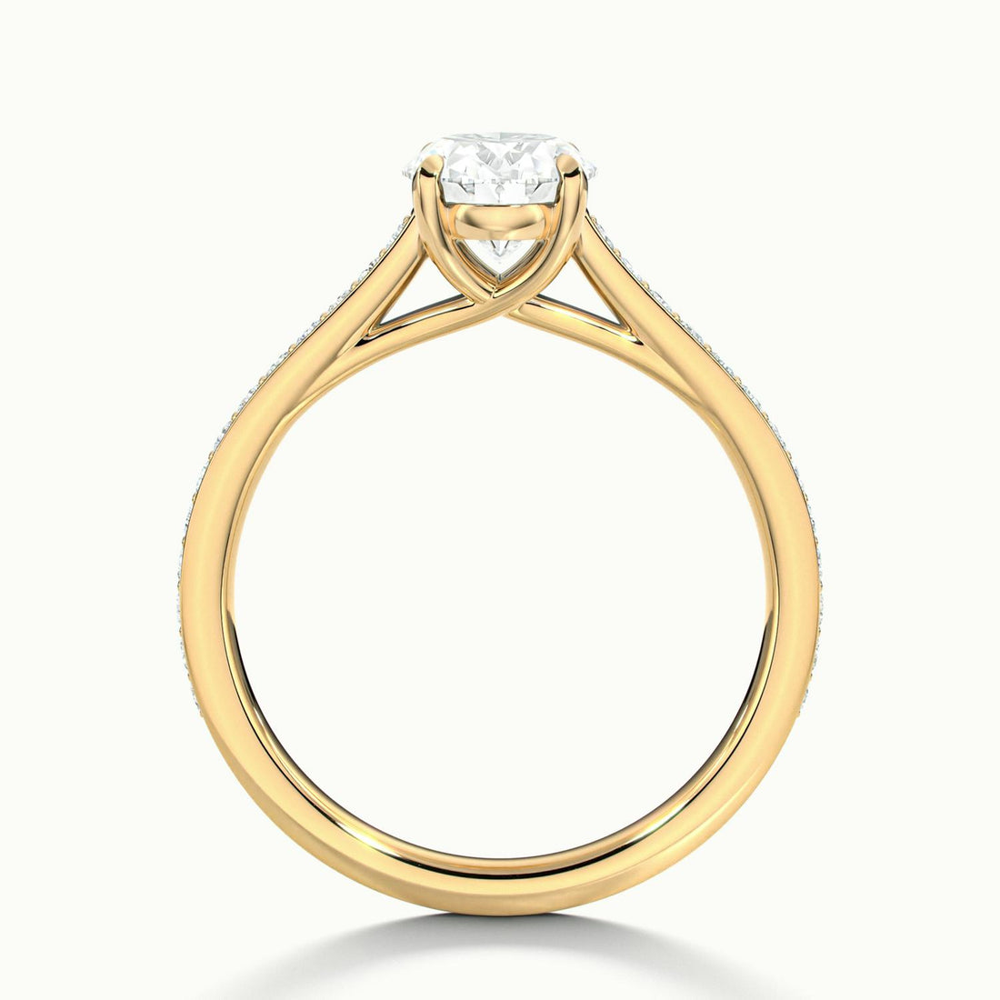 Versailles Oval Solitaire Pavé Engagement Ring
