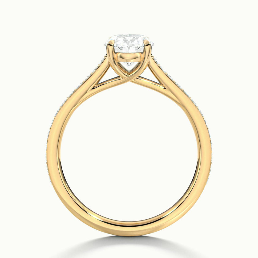 Versailles Oval Solitaire Pavé Engagement Ring