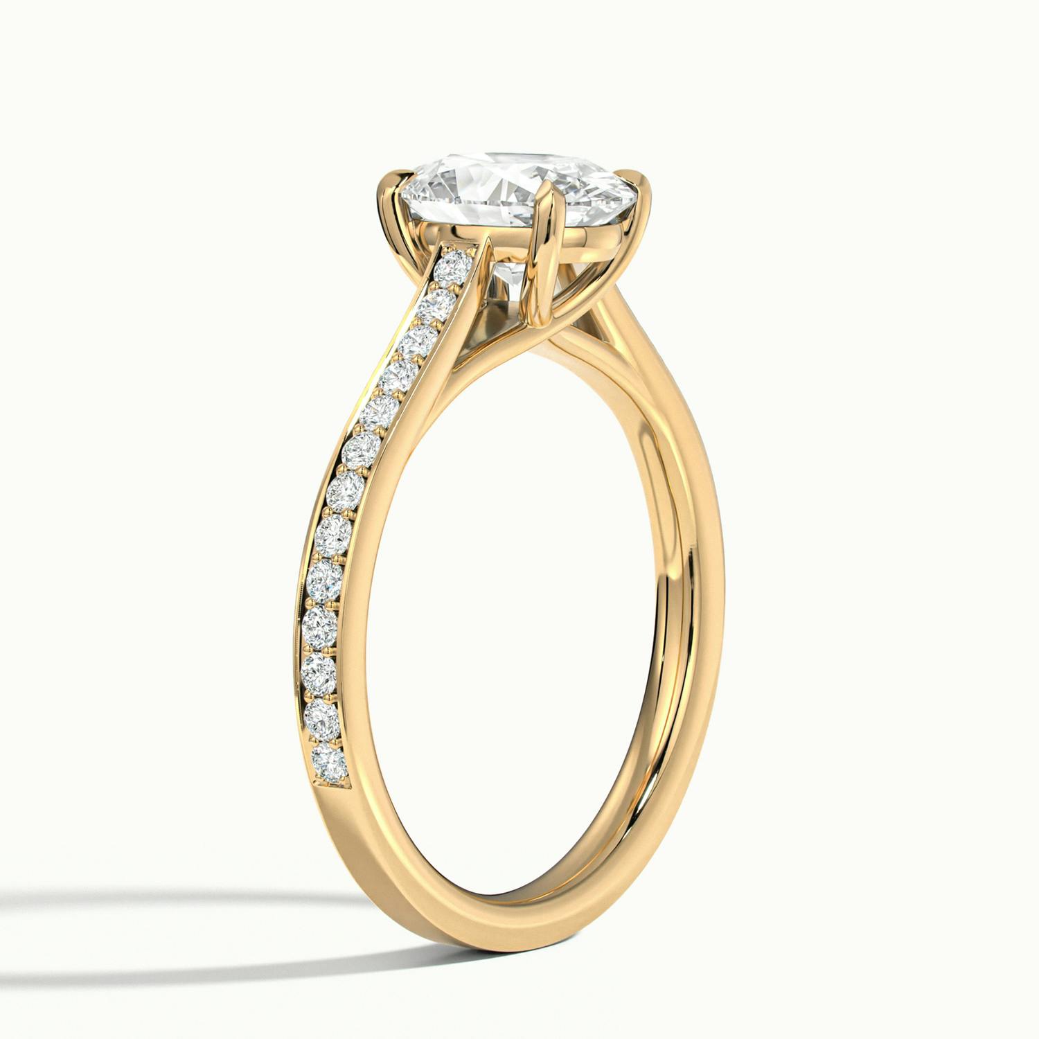 Versailles Oval Solitaire Pavé Engagement Ring