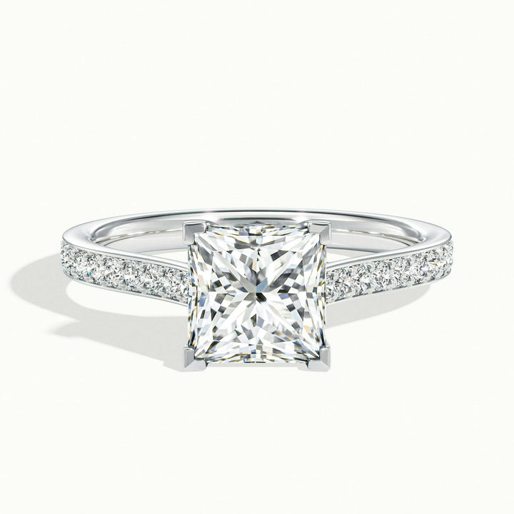 Versailles Princess Solitaire Pavé Engagement Ring