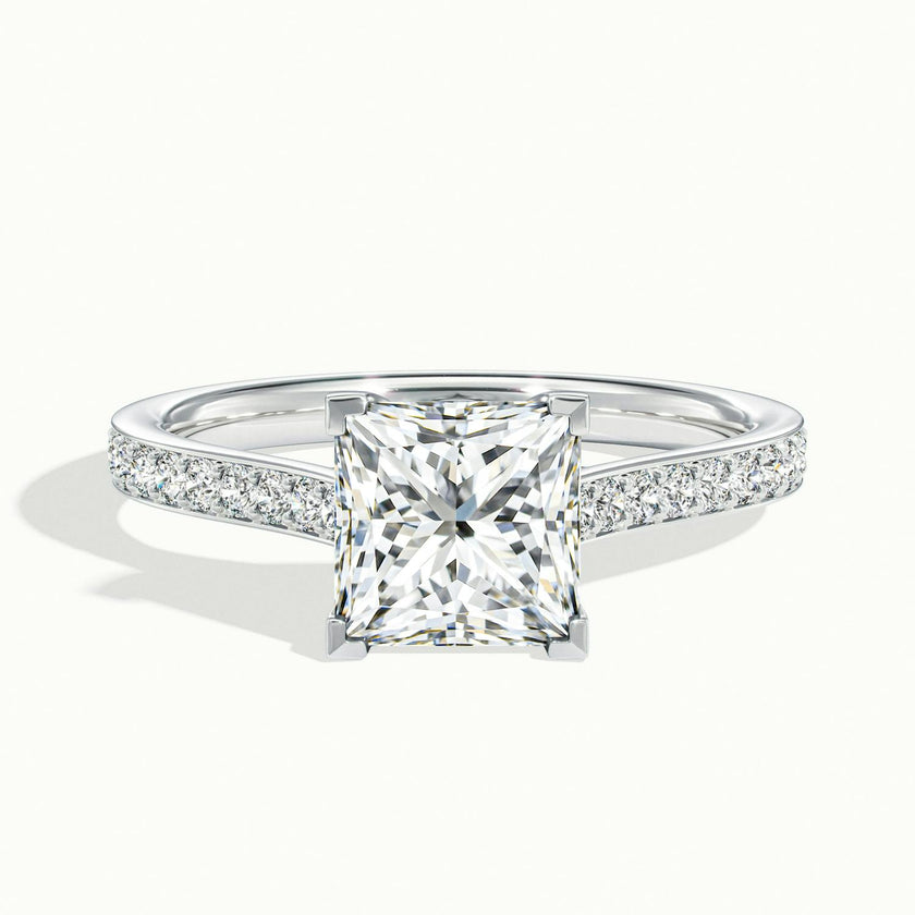 Versailles Princess Solitaire Pavé Engagement Ring