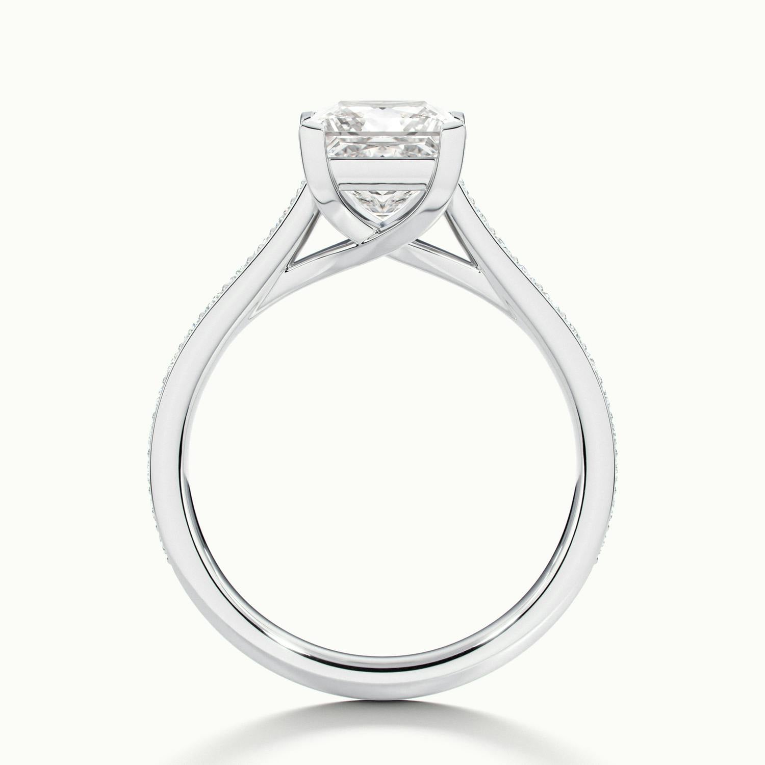 Versailles Princess Solitaire Pavé Engagement Ring
