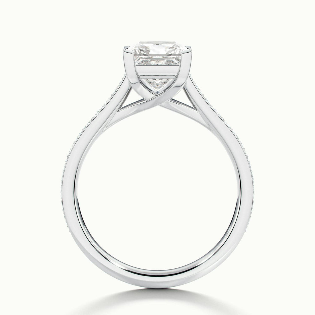Versailles Princess Solitaire Pavé Engagement Ring