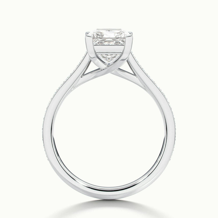 Versailles Princess Solitaire Pavé Engagement Ring