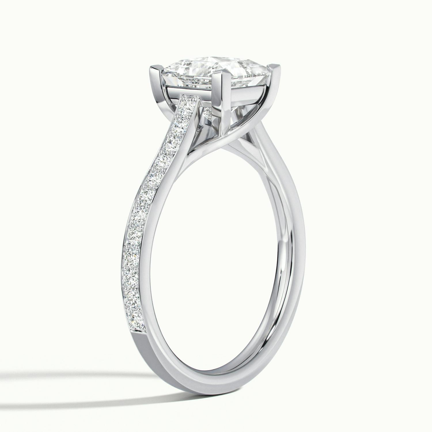 Versailles Princess Solitaire Pavé Engagement Ring
