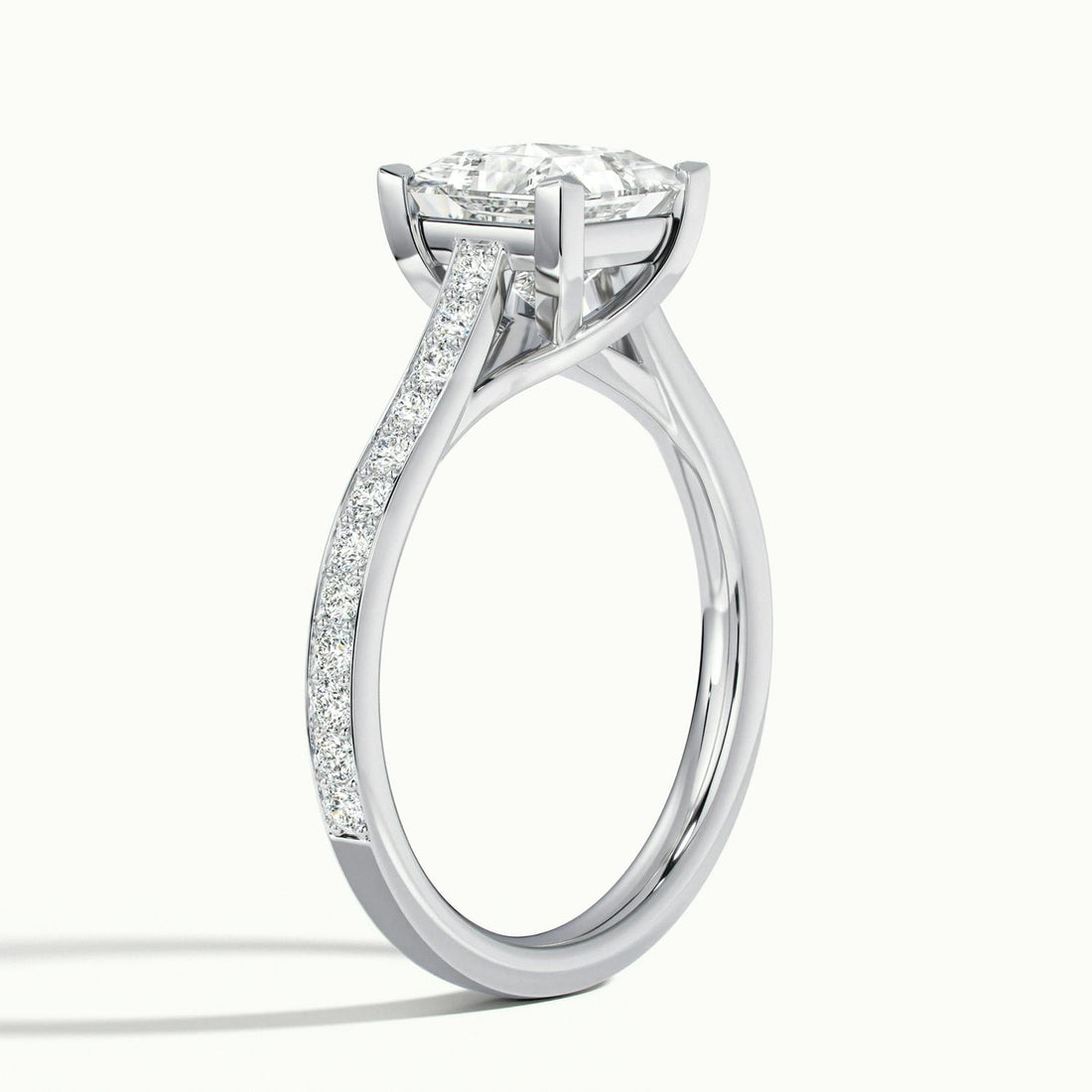 Versailles Princess Solitaire Pavé Engagement Ring