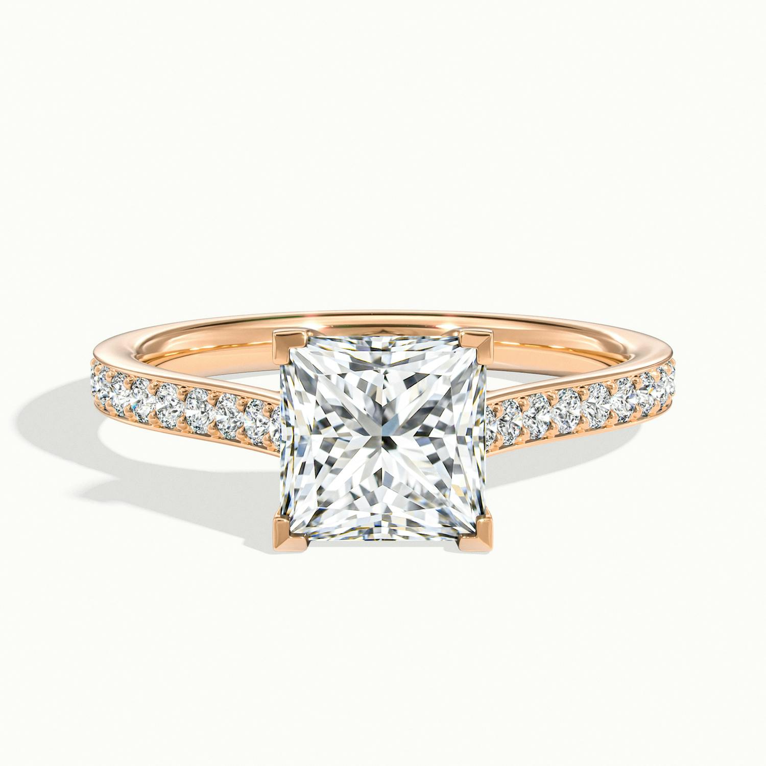 Versailles Princess Solitaire Pavé Engagement Ring