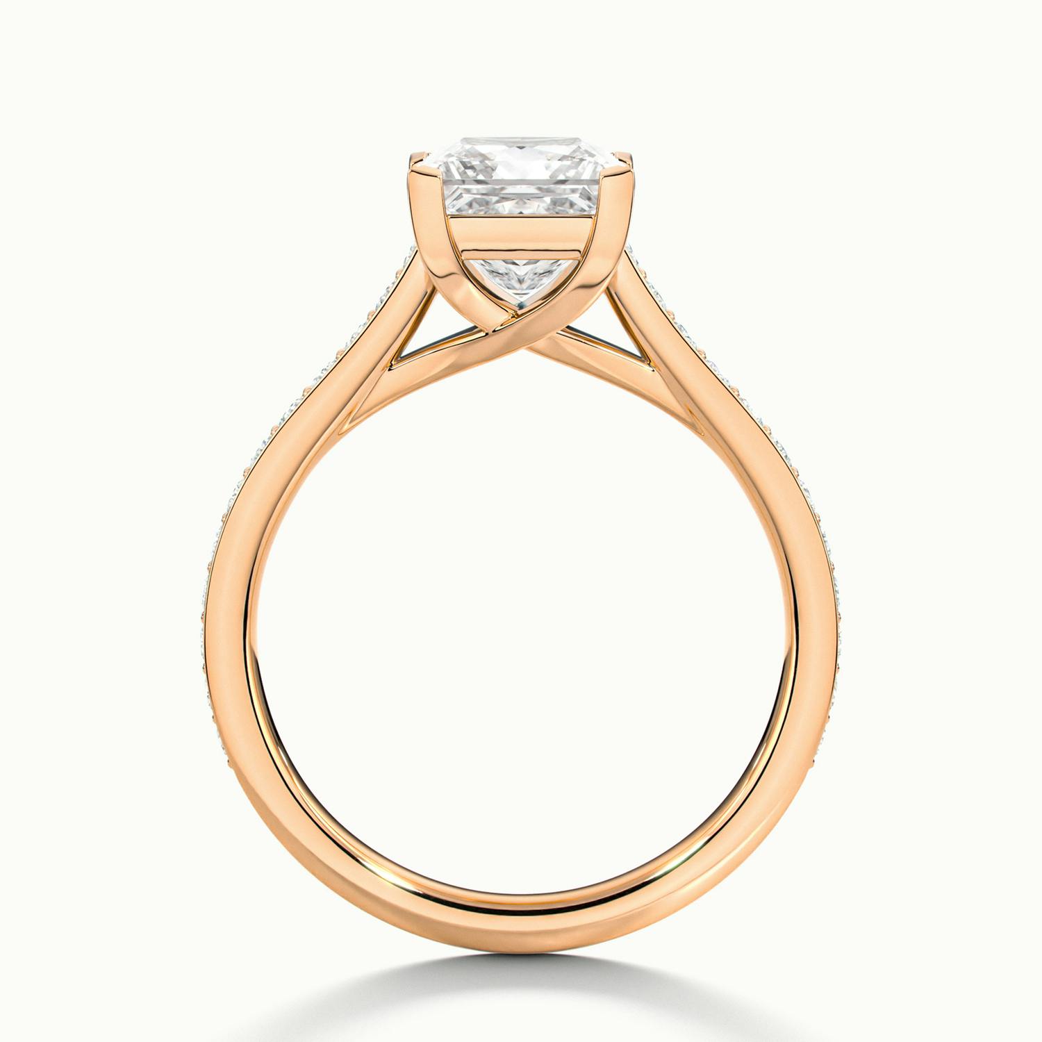 Versailles Princess Solitaire Pavé Engagement Ring