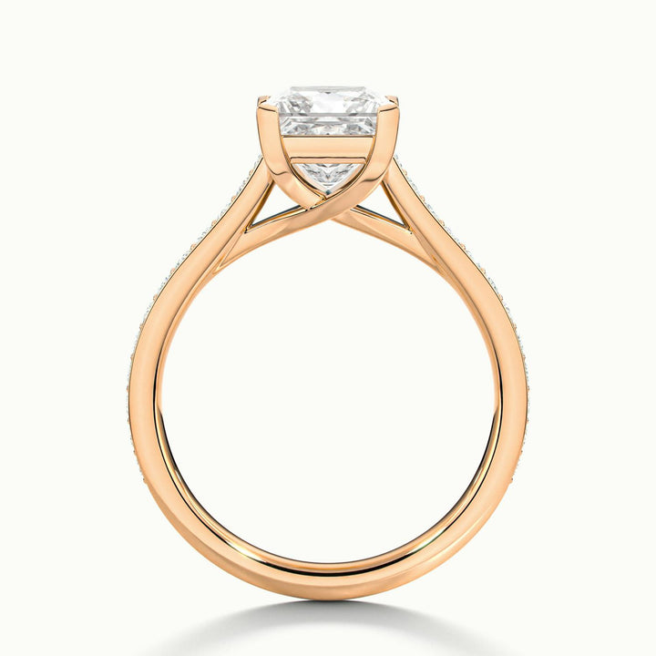 Versailles Princess Solitaire Pavé Engagement Ring