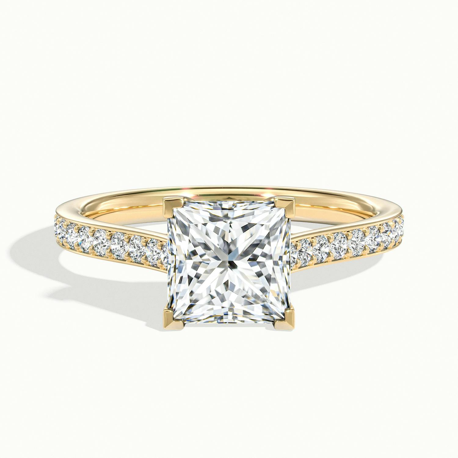 Versailles Princess Solitaire Pavé Engagement Ring