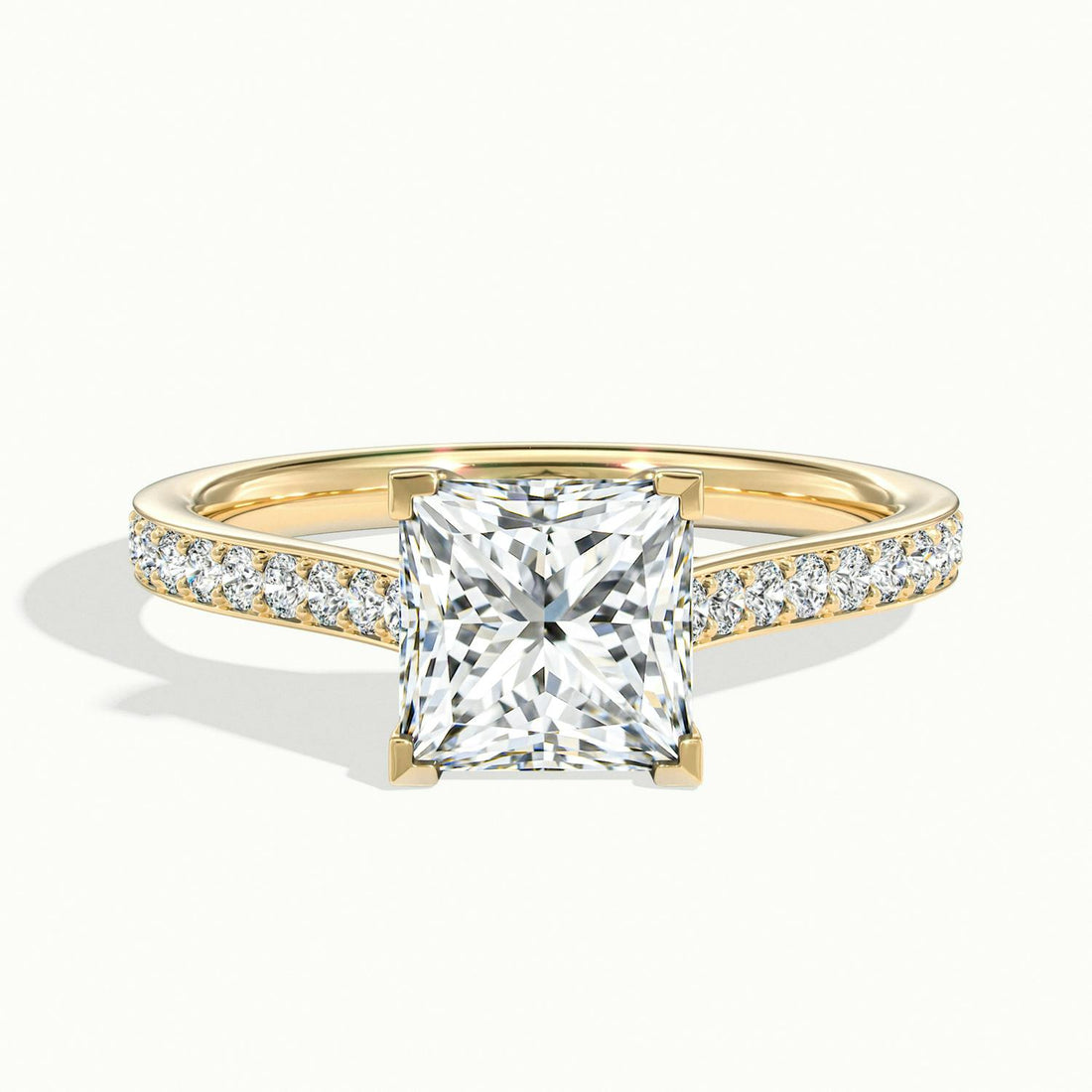 Versailles Princess Solitaire Pavé Engagement Ring