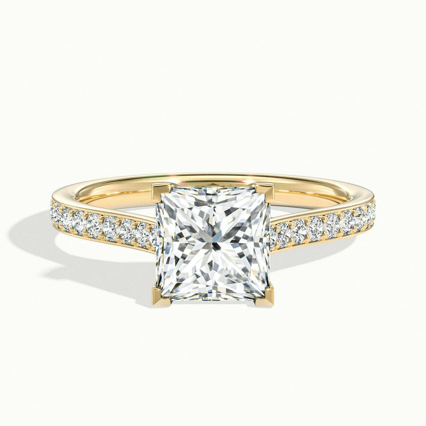 Versailles Princess Solitaire Pavé Engagement Ring