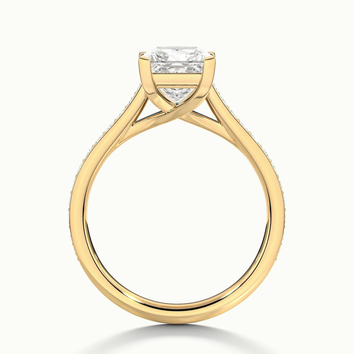 Versailles Princess Solitaire Pavé Engagement Ring