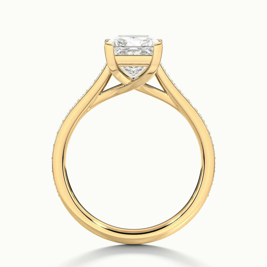 Versailles Princess Solitaire Pavé Engagement Ring