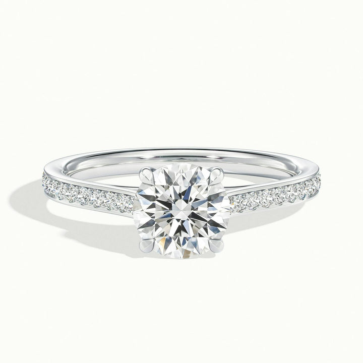 Versailles Round Solitaire Pavé Engagement Ring