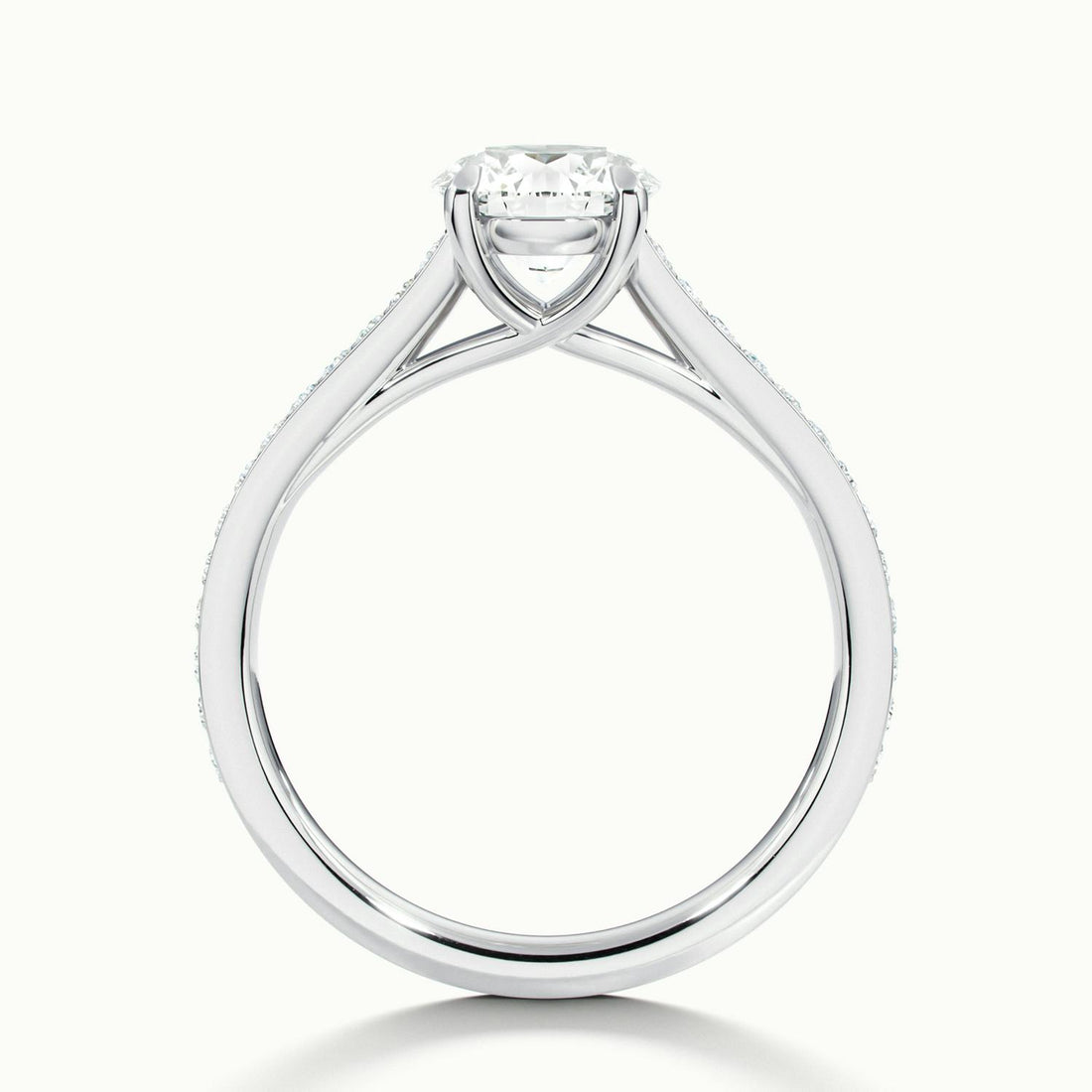 Versailles Round Solitaire Pavé Engagement Ring