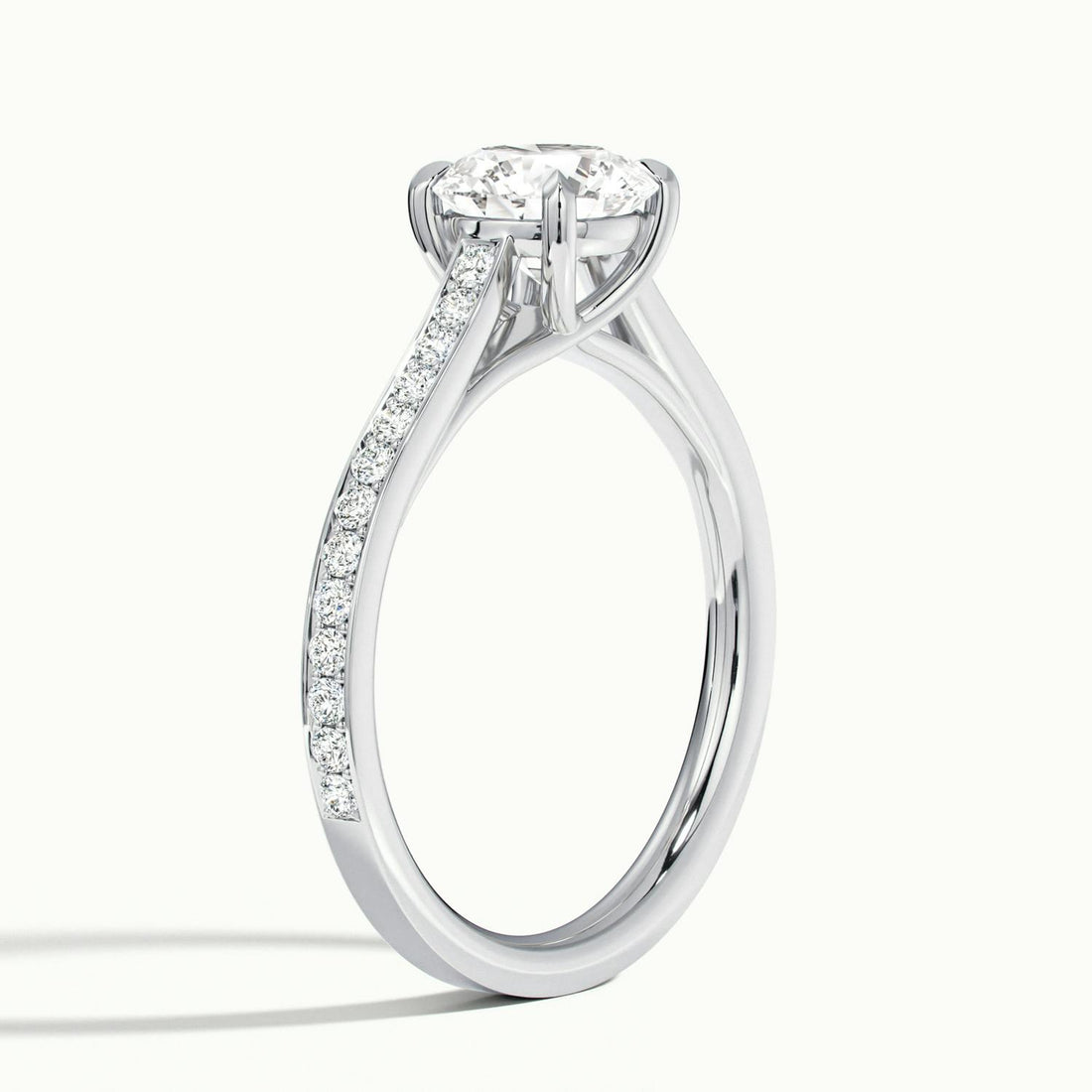 Versailles Round Solitaire Pavé Engagement Ring