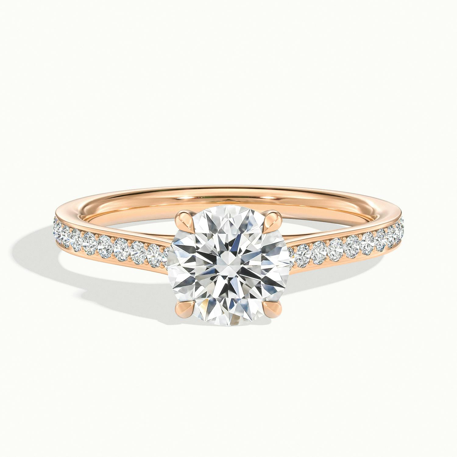 Versailles Round Solitaire Pavé Engagement Ring