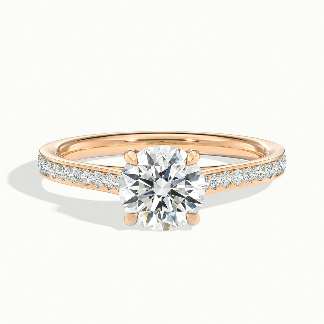 Versailles Round Solitaire Pavé Engagement Ring