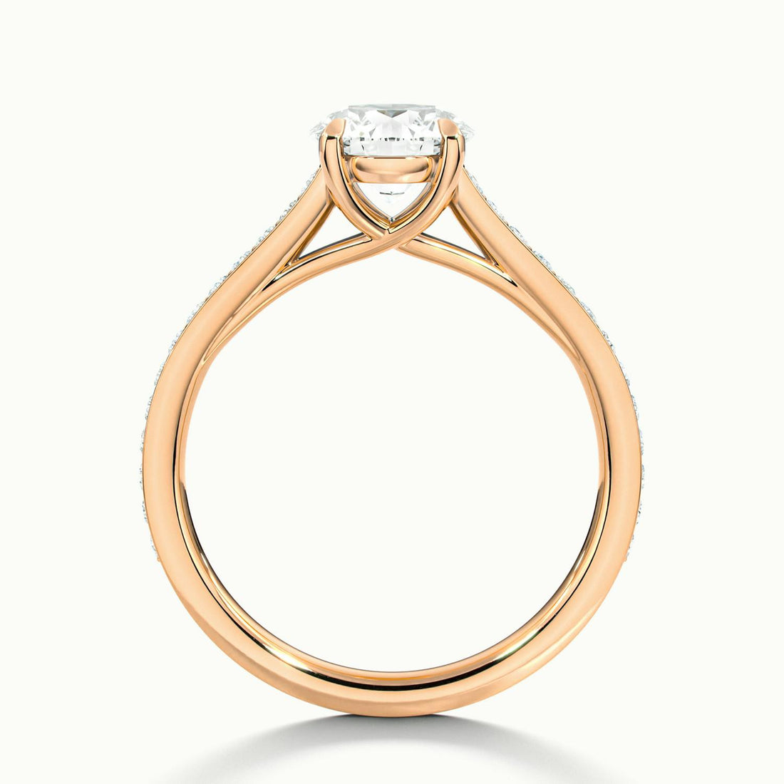 Versailles Round Solitaire Pavé Engagement Ring