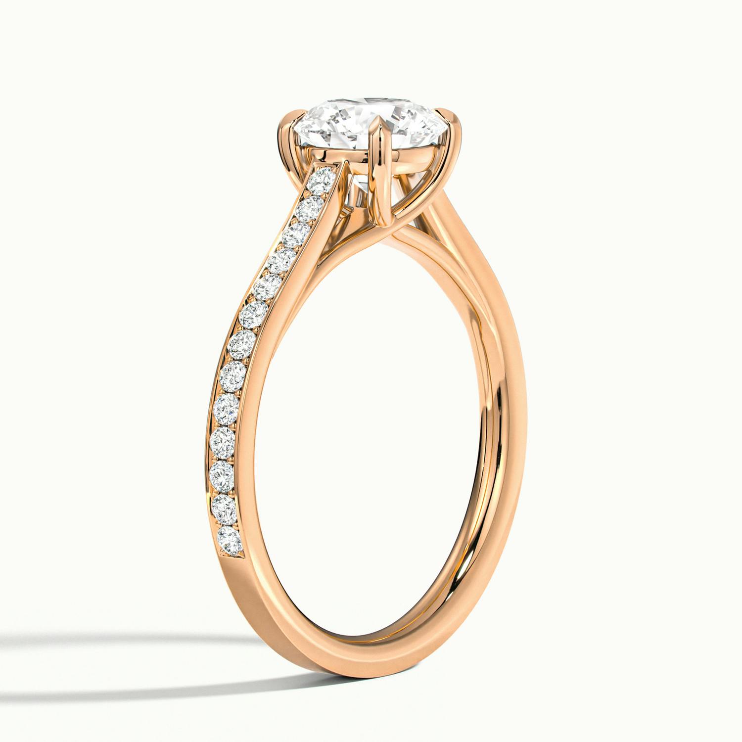 Versailles Round Solitaire Pavé Engagement Ring