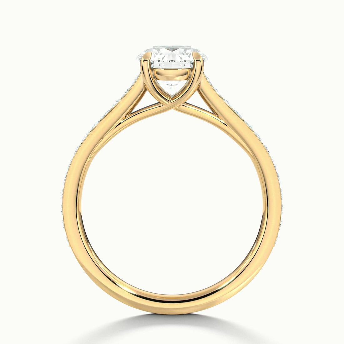 Versailles Round Solitaire Pavé Engagement Ring