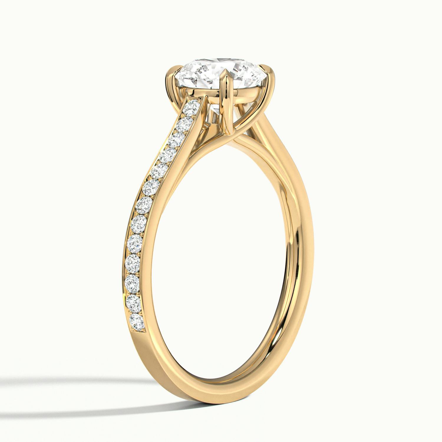 Versailles Round Solitaire Pavé Engagement Ring