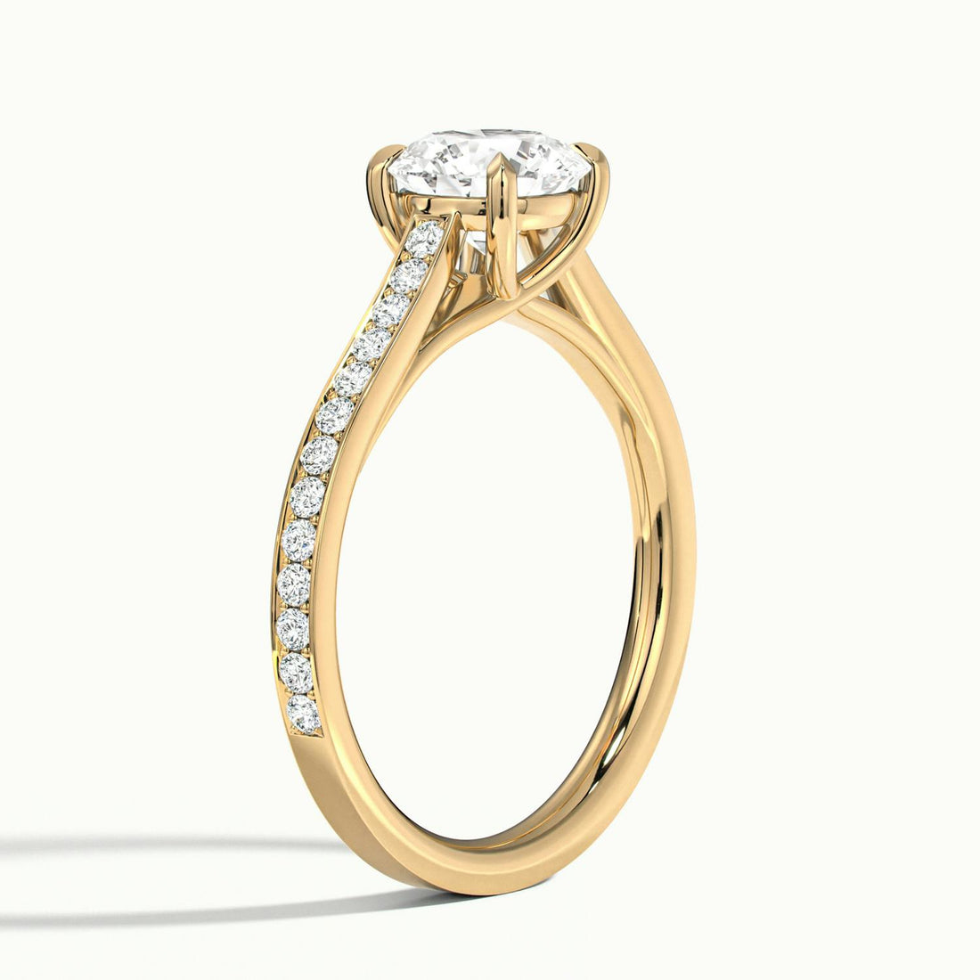 Versailles Round Solitaire Pavé Engagement Ring
