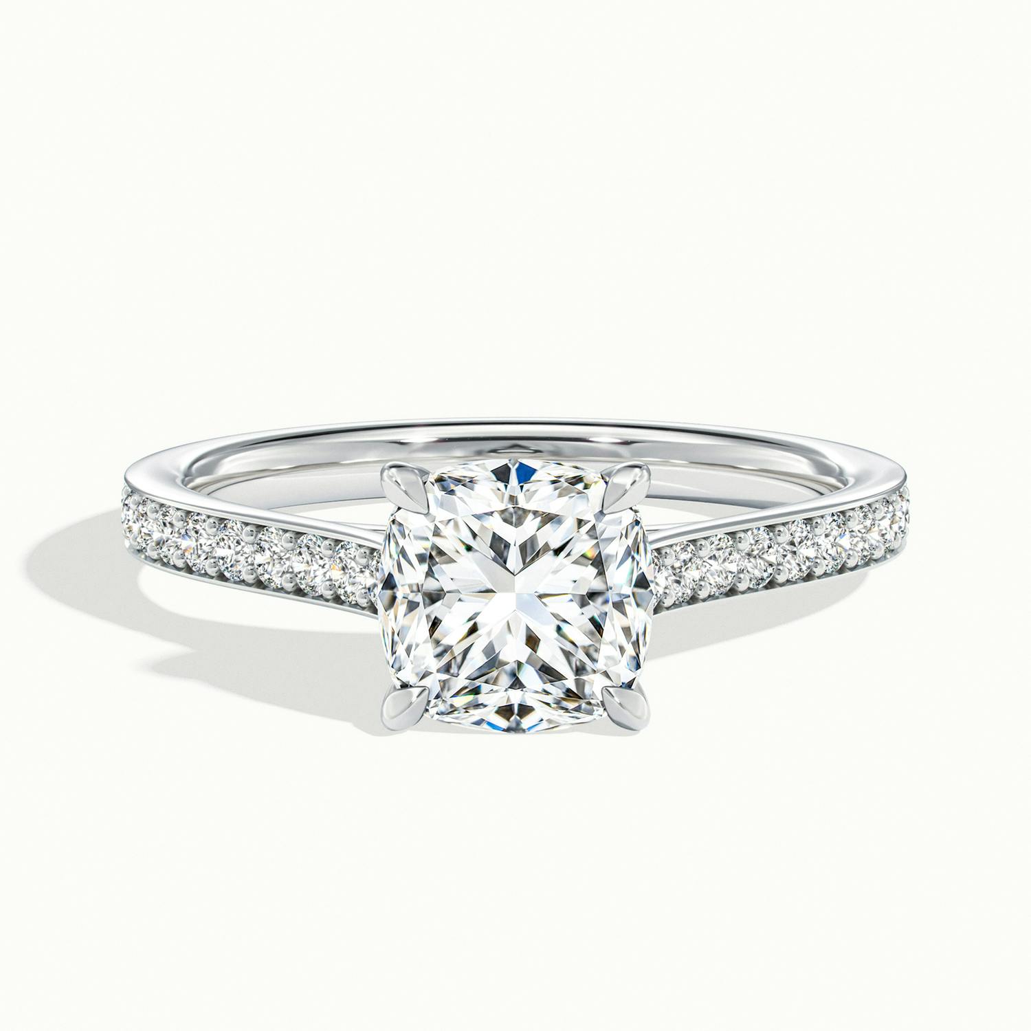 Aimee Cushion Solitaire Pavé Engagement Ring