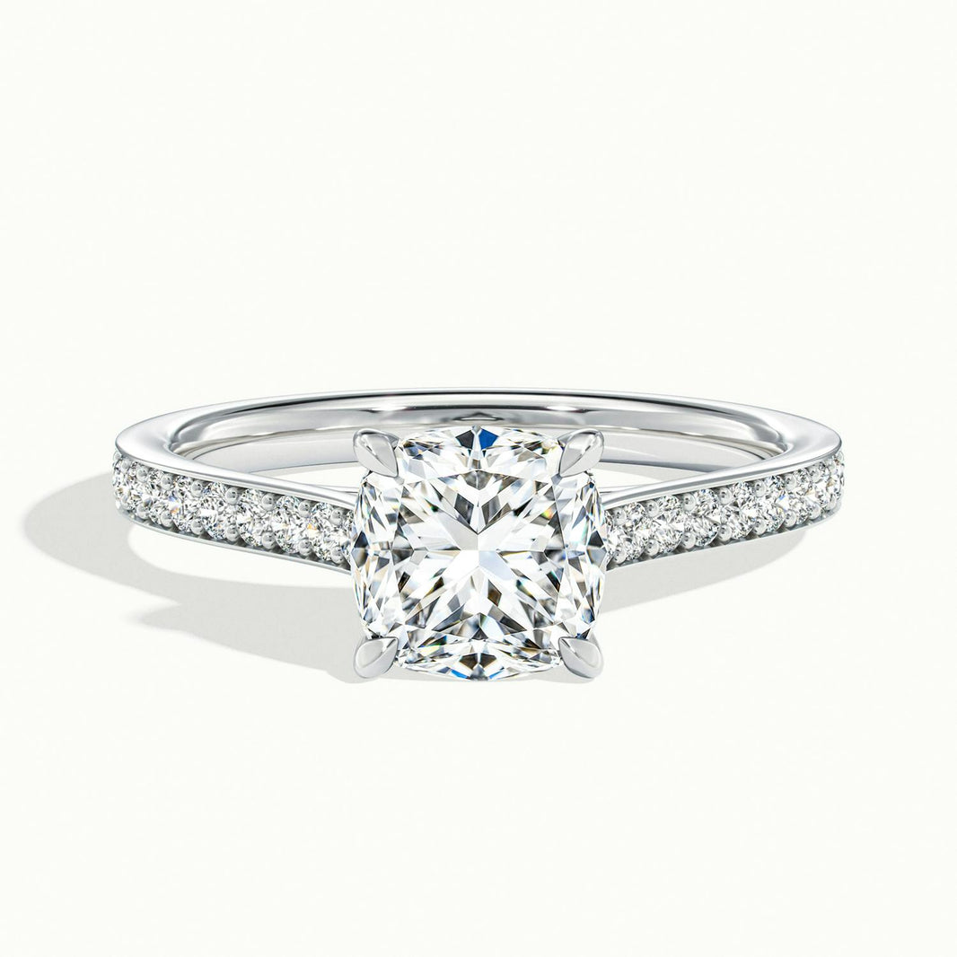 Aimee Cushion Solitaire Pavé Engagement Ring