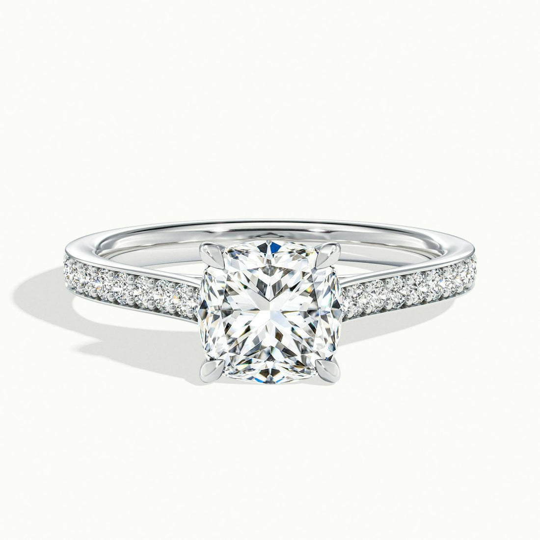 Aimee Cushion Solitaire Pavé Engagement Ring