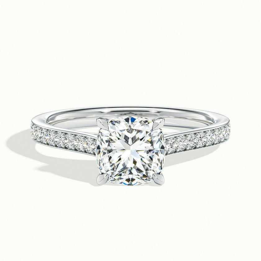 Aimee Cushion Solitaire Pavé Engagement Ring