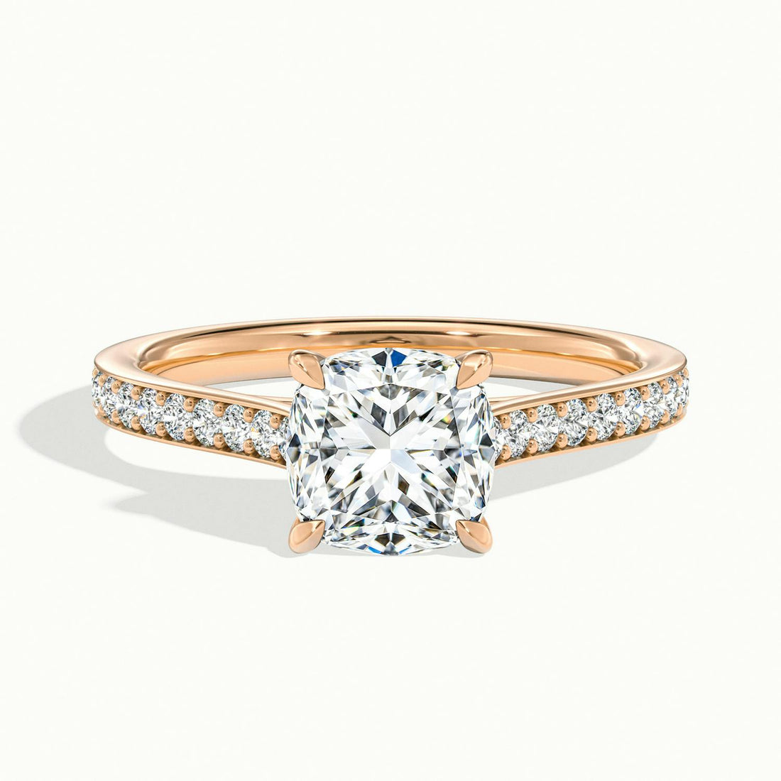 Aimee Cushion Solitaire Pavé Engagement Ring