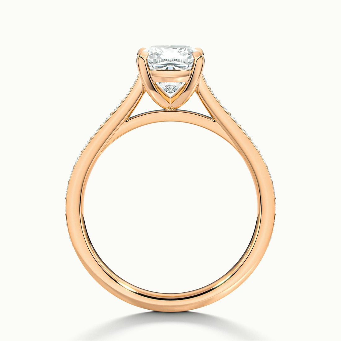 Aimee Cushion Solitaire Pavé Engagement Ring