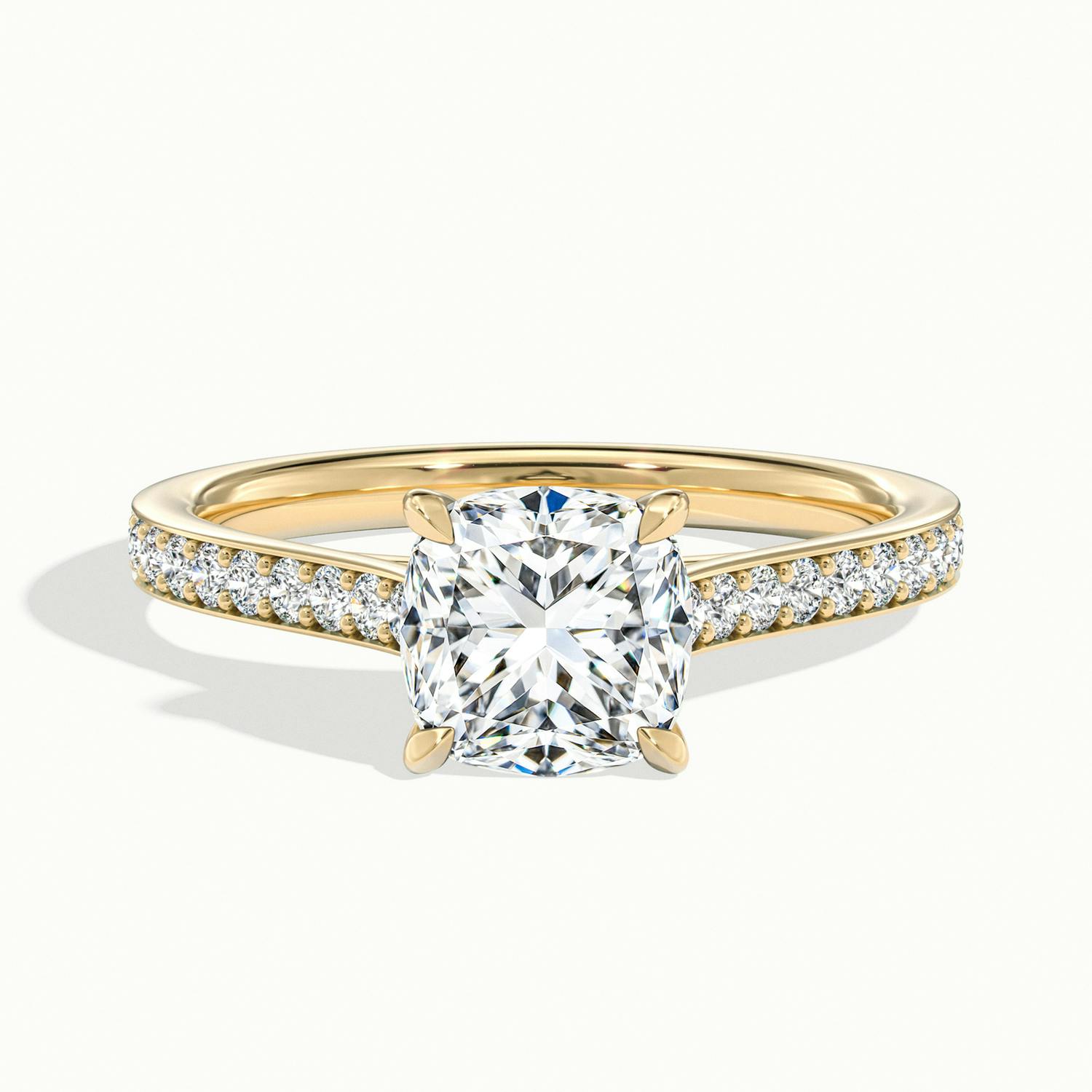 Aimee Cushion Solitaire Pavé Engagement Ring