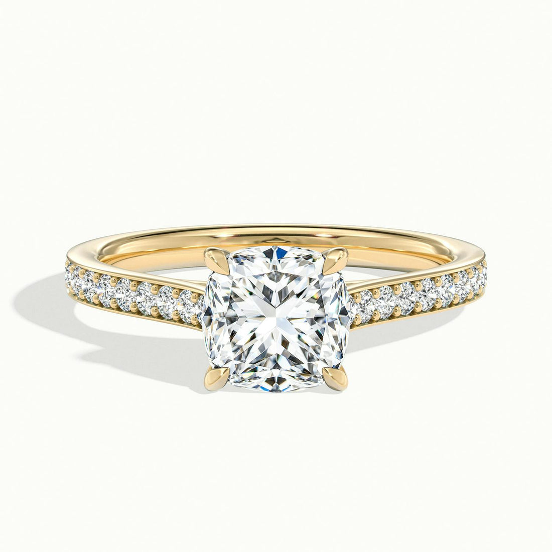 Aimee Cushion Solitaire Pavé Engagement Ring