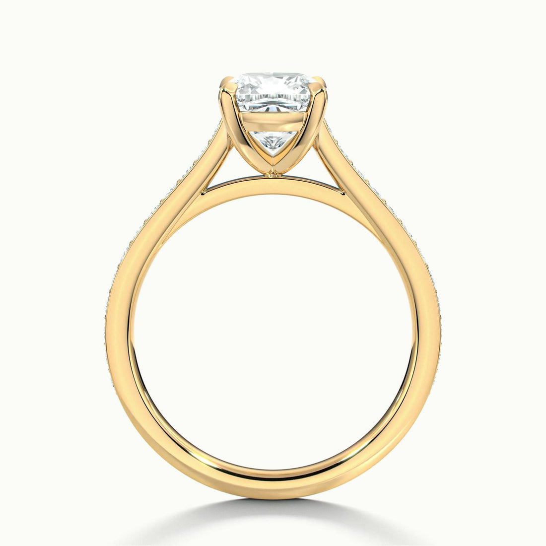 Aimee Cushion Solitaire Pavé Engagement Ring