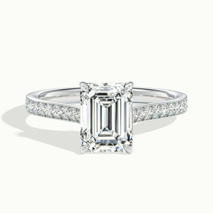 Aimee Emerald Solitaire Pavé Engagement Ring