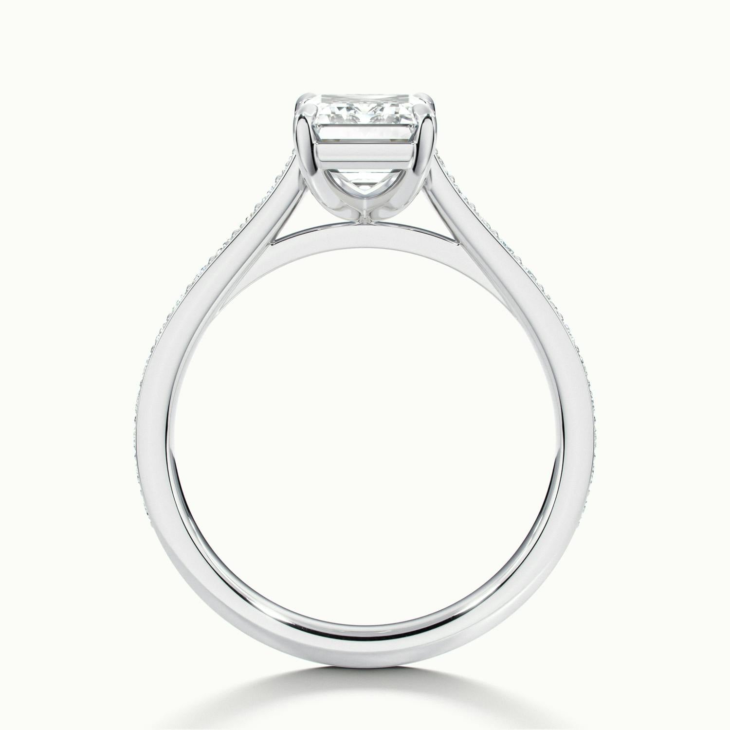 Aimee Emerald Solitaire Pavé Engagement Ring